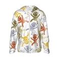 thumbnail image 2 of Uemuo Cartoon Monkey Pattern Women's Full Zip UPF 50+ Sun Protection Hoodie Jacket Long Sleeve Sun Shirt Hiking Outdoor Performance with Pockets-Large, 2 of 9