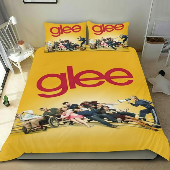 Glee Fox Themed Bed Sheet Set Three Piece Set 53x79 In ches Comfortable And Skin Friendly Unique Design Creating A Star Studded Night Home Decor Gifts For Family Friends fans