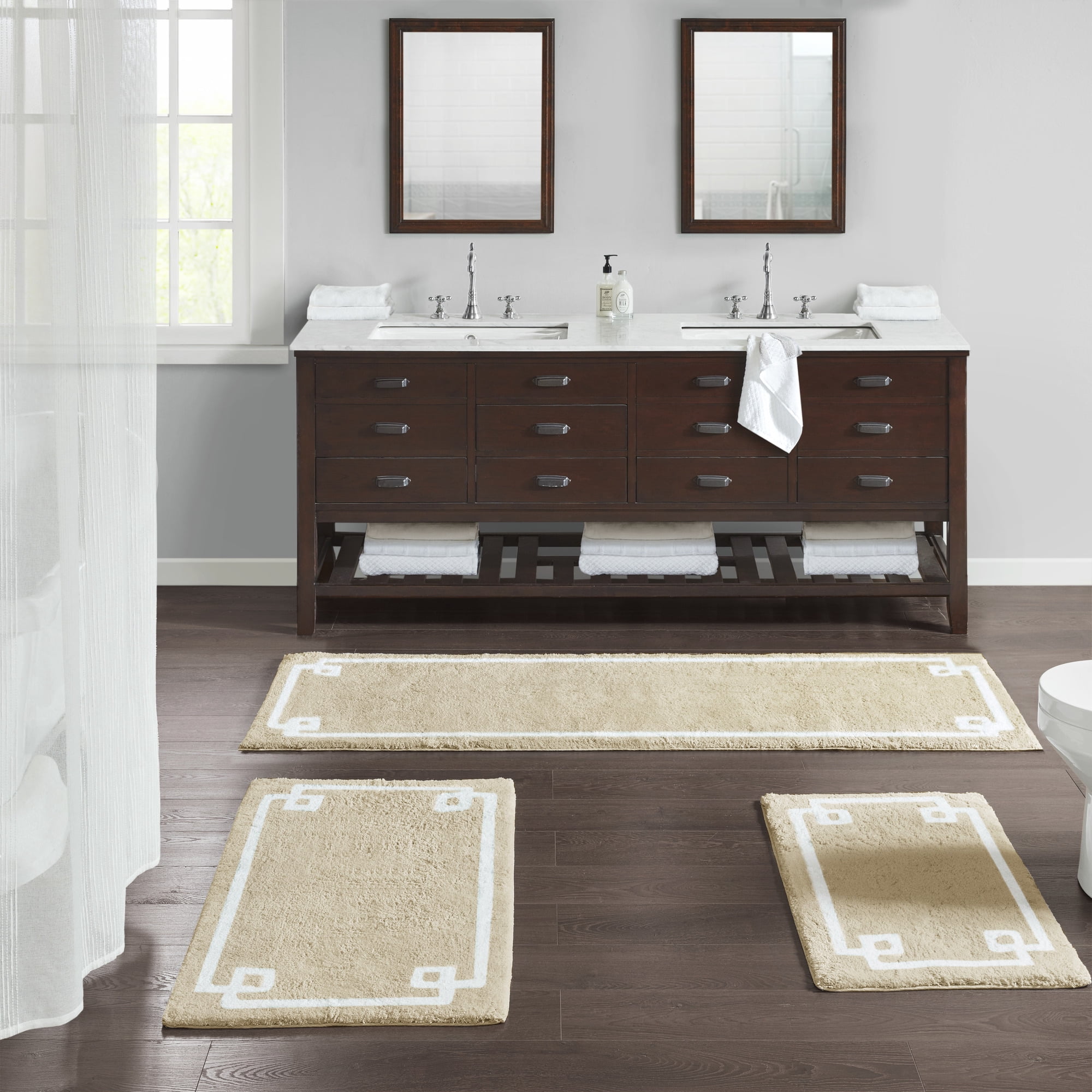 Madison Park Evan 24x72" Cotton Tufted Bath Rug - Taupe