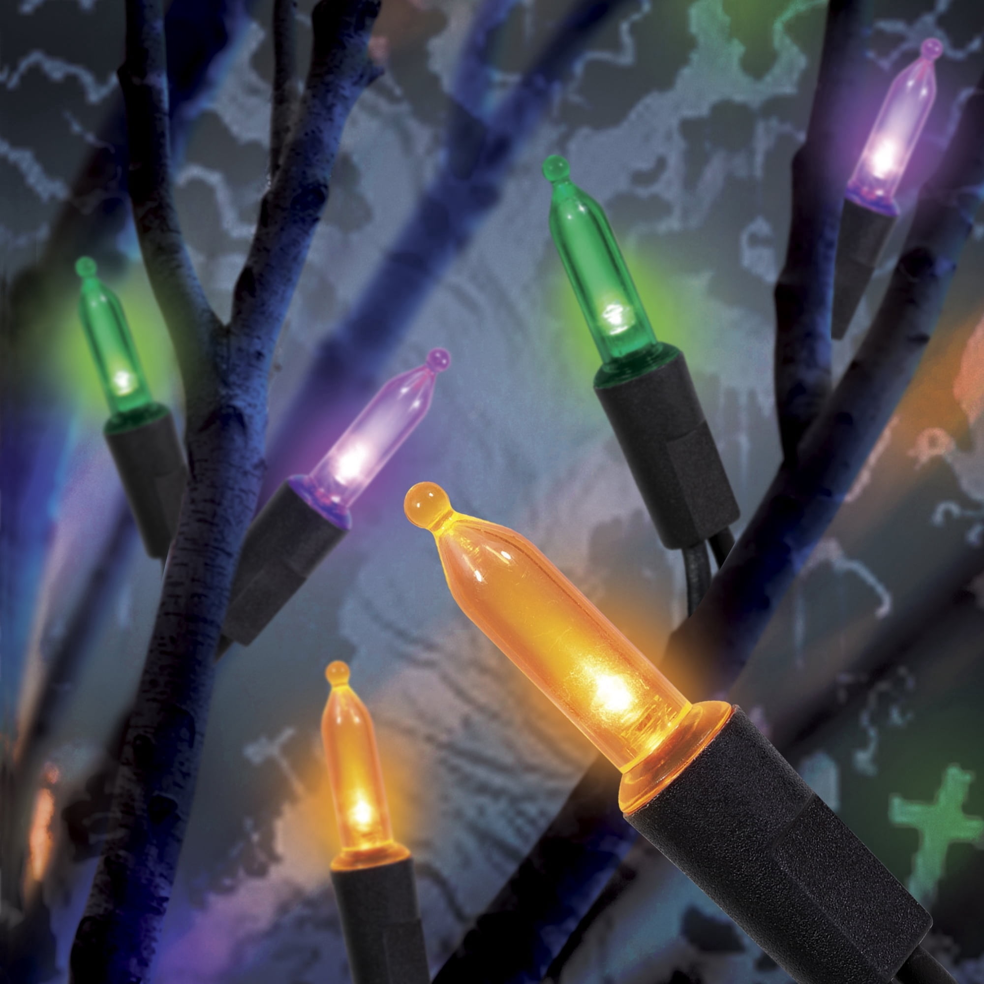 Indoor/Outdoor 50-Count LED Mini String Lights, Multicolor, 9.5', Halloween by Way To Celebrate