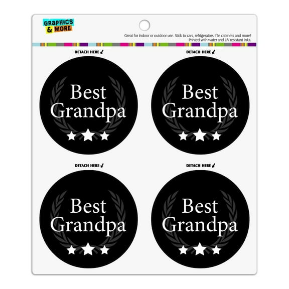 Best Grandpa Award Refrigerator Fridge Locker Vinyl Circle Magnet Set