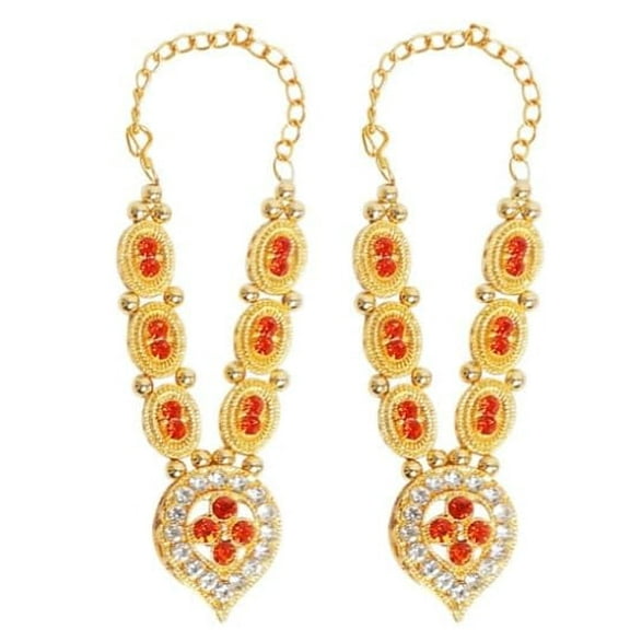 Set of 2 Mala for Laddu Gopal/Devi Maa/Radha Krishna/Indian Traditional Holi Festival of Colours God Goddess Set Deities jewellary All God Idol Statue (Size:- 2.5")(Colour:-Red)