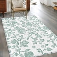 thumbnail image 3 of Spring Flower Area Rug 3x5 FT, Non Slip Entryway Bedside Carpet, Vintage Farmhouse Turquoise Boho Leaf Washable Soft Floor Carpet Indoor Mat Non-Shedding Throw Rugs for Dorm Kitchen Home Office, 3 of 8