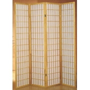 GTU Furniture Japanese Style 4 Panels Wood Shoji Room Divider Screen Oriental for Home/Office