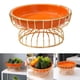 thumbnail image 5 of Bandeja Naranja Brillante Bandeja De Frutas De Estilo Del Norte De Europa Diseño Simple Recipiente De Almacenamiento De Placa De Caramelo De Cerámica Con Líneas De Hierro Dorado Para Sala De Estar Methold HA025819-02, 5 of 7