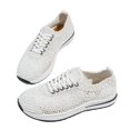 thumbnail image 5 of Womens Walking Shoes, Women's Floral Embroidery Lace Mesh Air Cushion Sneakers Lightweight Platform Comfort Casual Tennis Shoes Hollow Out Running Shoes Non-Slip Travel Working Shoes, 5 of 6