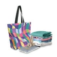 thumbnail image 2 of FORMRS Womens Canvas Tote Bag with Zipper Inner Pocket Shoulder Handbag, Colorful Wavy Pattern, 2 of 7