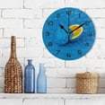 thumbnail image 3 of SKYSONIC Blue Lemon Sliced Wall Clock 10 Inch Silent Non Ticking Round Clock Oil Painting Clock Easy to Read Clock for Living Room Bedroom Bathroom Home Decor, 3 of 7