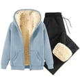 thumbnail image 2 of NJDVHB Warm Hooded Sweatshirts Set for Men,Track Suits for Men Set,Winter Outfits for Men Solid Drawstring Trouser Warm Long Sleeve Hooded Casual Outwear & Jackets Set,Light Blue,XL, 2 of 3