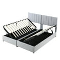 thumbnail image 5 of King Size Lift up Storage Bed Frame, Upholstered Platform Bed with Headboard & Hydraulic Storage & Wood Slats Support, No Box Spring Needed, Gray, 5 of 9