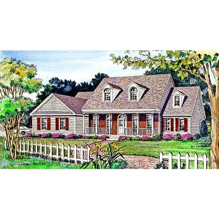 TheHouseDesigners-2799 Country House Plan with Crawl Space Foundation (5 Printed Sets)