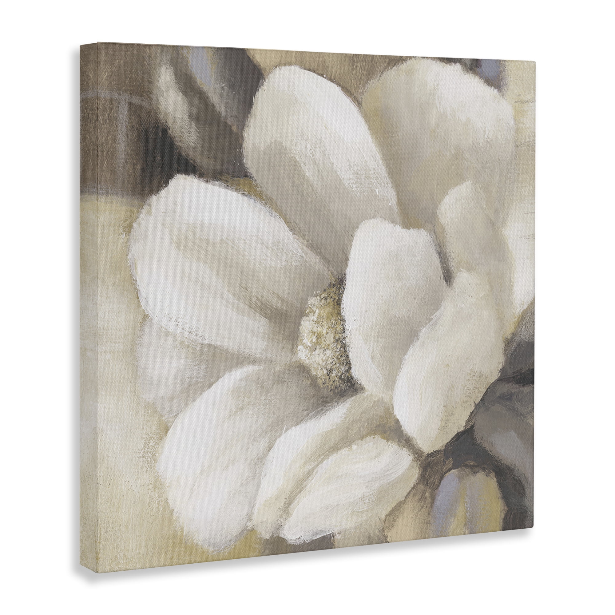 Stupell Industries Magnolia Flower Petals Plants & Flowers Painting Wrapped Canvas Art Print Wall Art, 17 x 17