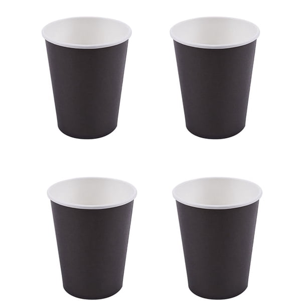 80 Vasos de Papel (9 Oz) - Catering de Vajilla de Fiesta de Cumpleaños En Colores Lisos (Negro)