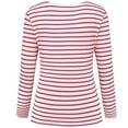 thumbnail image 2 of Jalioing Women's Striped Shirt Casual Long Sleeve Crew Neck T Shirt Fall Fashion Loose Blouse Shirts, 2 of 4