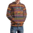 thumbnail image 2 of POBUDS Hoodie, Regular Fit Sporty Pullover Hooded Sweatshirt for Men Women Mexican BOHO Strips XL, 2 of 6