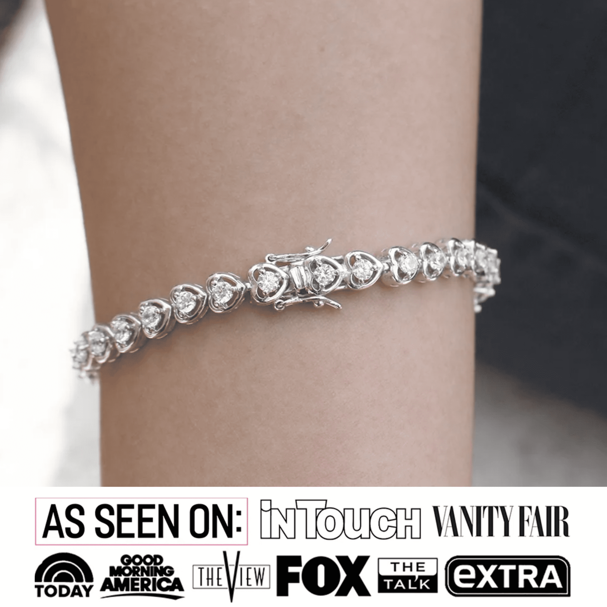 Cate & Chloe Rosalie 18k White Gold Plated Tennis Bracelet with Simulated Diamonds Gift for Women