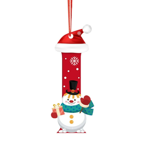 Adornos navideños, adornos navideños, regalos navideños, árbol de Navidad acrílico 2D, colgante de 26 letras, regalo decorativo, colgantes para fiestas navideñas familiares, objetos colgantes