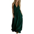 thumbnail image 2 of Xdegoge Maxi Dresses for Women Halter Neck Sleeveless Boho Beach Vacation Wear Flowy Loose Fit Pleated Ruched Design Lightweight Flowy Summer Dresses, 2 of 7