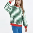 thumbnail image 6 of Mifsaly Red and White Striped Shirt Kids Long Sleeve Girls Sweatshirts Dressy Casual Loose Spring Summer Tops Tween Daily Going Out Workout Blouse, 6 of 8