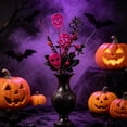 thumbnail image 5 of Hyknon Halloween Artificial Floral Pick Decor, Glitter Pumpkin Skull Spider Branch Stems Insert Ornament, Decor Ornaments for Vase Bar Table Centerpiece Fireplace Mantel Halloween Party Home Indoor E, 5 of 6