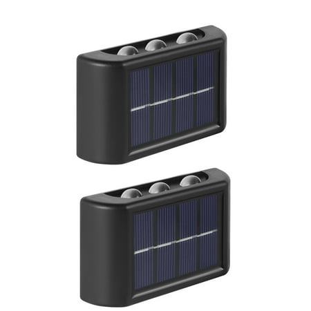 

SDJMa 2 Pack Solar Deck Lights Outdoor Waterproof Solar Powered Wall Lights Fence Lights Night Outside Lights Decorations for Steps Stairs Walkway Garden Fences Wall