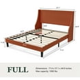 thumbnail image 7 of Amolife Full Size Modern Platform Upholstered Bed Frame with Deluxe Wingback, Orange Red, 7 of 7