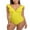 Yellow, variant on Charmo Women's One-Piece Swimsuit Ruffle Bathing Suit with Tummy Control Sexy Monokini Swimwear