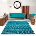 thumbnail image 2 of Ladole Rugs Trellis Synthetic Beautiful Soft Modern Carpet Area Rug in Turquoise-Ivory, 2 of 4