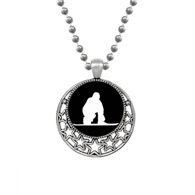 Black Skateboarding Sport Outline Necklaces Pendant Retro Moon Stars Jewelry
