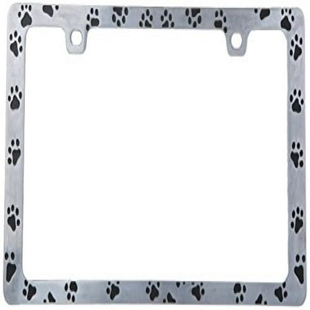 Bell High Quality Dog Doggie Puppy Paw Prints Metal Car License Plate Frame