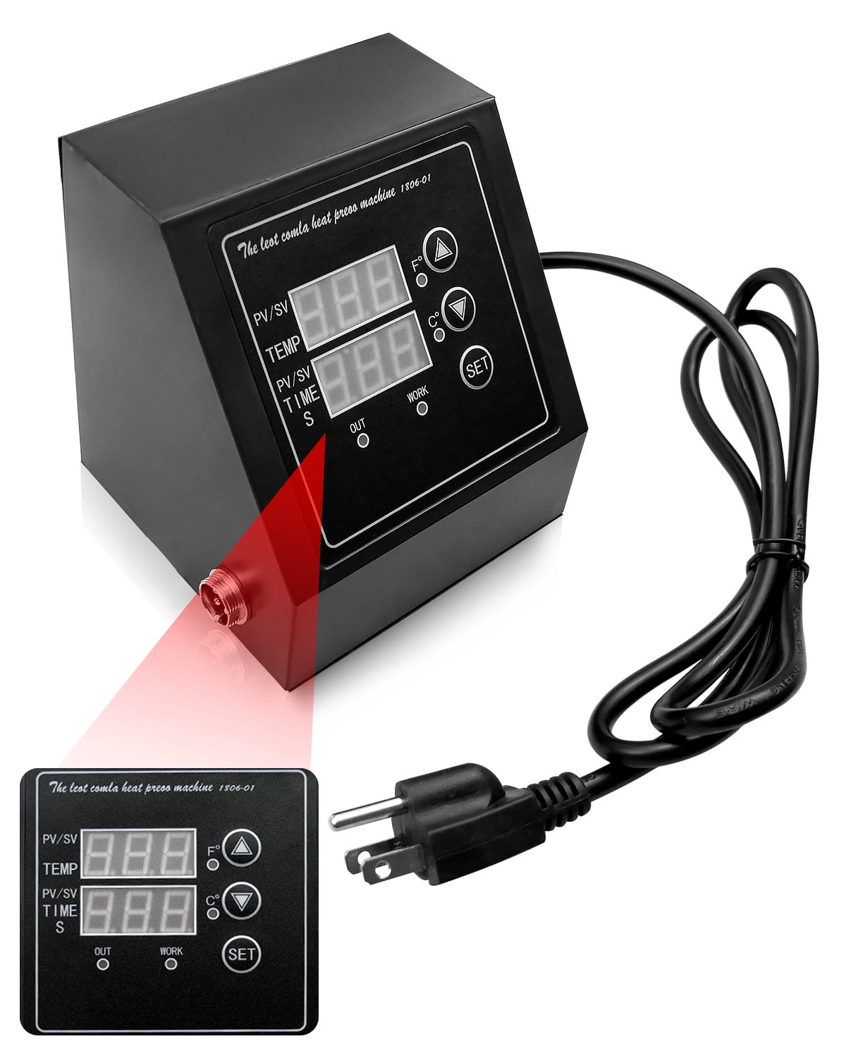 OCHIKI Heat Press Machine Control Box, Single Hole Digital Box LED