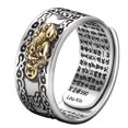 thumbnail image 1 of Feng Shui Pixiu Mani Mantra Protection Wealth Ring Amulet Wealth Lucky Open Adjustable Ring Buddhist, 1 of 5