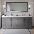 thumbnail image 2 of Wyndham Collection Miranda 84" Marble Double Bathroom Vanity in Gray/Nickel, 2 of 7