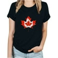 thumbnail image 1 of FAIWAD T-Shirt d'Été pour Femmes de la Fête du Canada, Léger, à Manches Courtes, Col Rond, T-Shirts Hauts, Imprimé Graphique, Blouses de Détente Basiques, 1 of 3