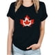 thumbnail image 1 of Camisetas de Manga Corta para Mujeres Canadá Día Hoja de Arce Impresión Básica de Verano Tee, Cuello Redondo Camiseta Casual, 1 of 3
