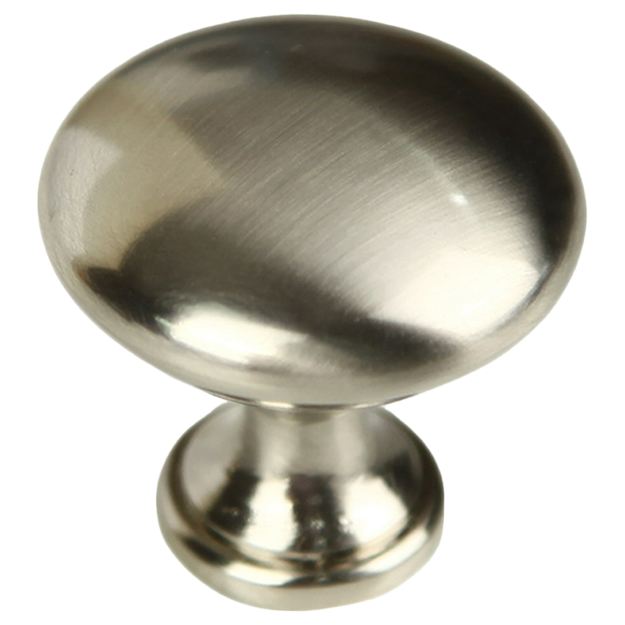 Mainstays Round Mushroom Knob, Brushed Nickel, 10 pack