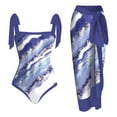 thumbnail image 1 of MKLEKYY Trajes De Baño Mujer Completo Women 1 Piece Swimwear+1 Piece Cover Up Two Piece Vintage Print Swimsuit Monokini Bikini 2 Piece Swimsuits Two Piece Tankini Set 775, 1 of 4
