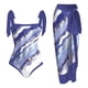 thumbnail image 1 of MKLEKYY Trajes De Baño Mujer Completo Women 1 Piece Swimwear+1 Piece Cover Up Two Piece Vintage Print Swimsuit Monokini Bikini 2 Piece Swimsuits Two Piece Tankini Set 773, 1 of 4