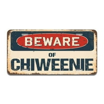Beware of Chiweenie Aluminum License Plate