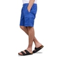 thumbnail image 3 of Men's 6" Elastic Waist Twill Cargo Shorts, Royal Blue, L, 3 of 5