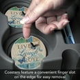 thumbnail image 4 of CounterArt "Live Laugh Love" 1 Pack Absorbent Stone Coaster for Vehicle Cup Holder 2.6” Diameter, 4 of 7
