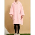 thumbnail image 3 of Musuos Women Soft Warm Flannel Blanket Nightgown Wearable Oversized Hooded Blanket Sweatshirts, 3 of 8
