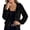 Black, variant on Short Hooded Jackets for Women, Double-Faced Fleece Zip Front Cardigan, Warm Winter Outerwear with Pockets for Casual Wear, Sizes S-XXL