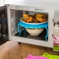 thumbnail image 4 of Microwave Folding Tray,Microwave Multipurpose 4 in 1 Tray Stand Rack,Splatter Guard Carry Tray Stacking Shelf,Kitchen Dish Steamer Microwave Steamer Tray, Microwave Tray Heating Layered Rack, 4 of 6