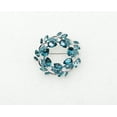 thumbnail image 3 of Faship Gorgeous Teal Rhinestone Crystal  Floral Wreath Brooch Pin, 3 of 5