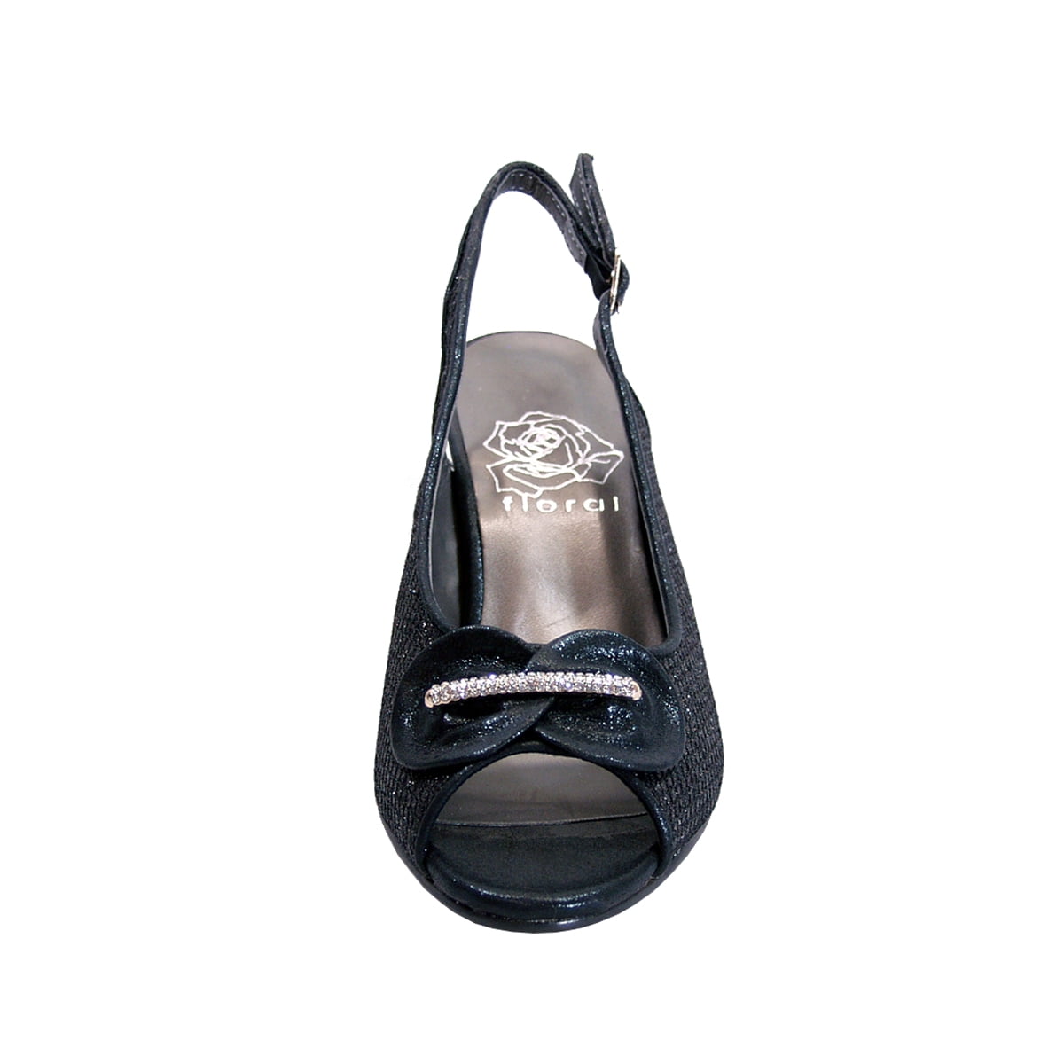 FLORAL Marian Women's Wide Width Peep Toe Slingback Sandals BLACK 6