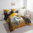 thumbnail image 3 of Manfei 3D Rustic Horse Bedding Comforter Set 7pcs, Autumn Jungle Leaf Queen Bedding Sets, Western Farm Animal Reversible Queen Sheet Sets, Ultra Soft Bedroom Decor, 3 of 7