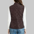 thumbnail image 6 of larppty Women's Vest, Stand Collar Lightweight Zip Up Front Quilted Padded Vest for Women (Coffee, XXL), 6 of 6