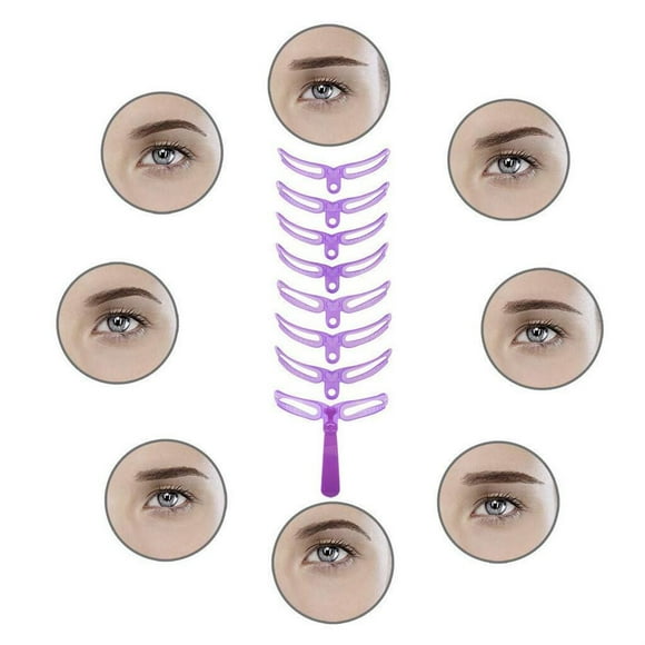 Korean Makeup Products Face Wart Remover Kit Templat Shaping Eyebrow Stencil Styles Stencil Eyebrow DIY 8 Grooming Shapes Beauty Tools