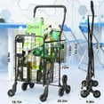thumbnail image 4 of Folding Shopping Cart, Heavy-Duty Stair-Climbing Grocery Cart with 360° Swivel Wheels - Extended Foam Handle - Utility Trolley for Laundry, Travel, Shopping, 4 of 8